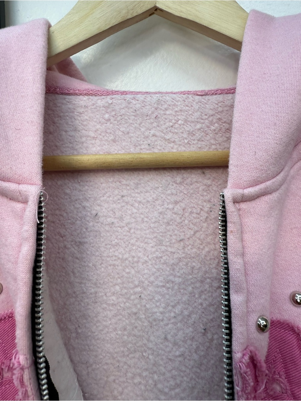 Sabali Pink Zip-Up Hoodie with Studded 'SABALI' Applique (small mark on hood) - Picture 3 of 5